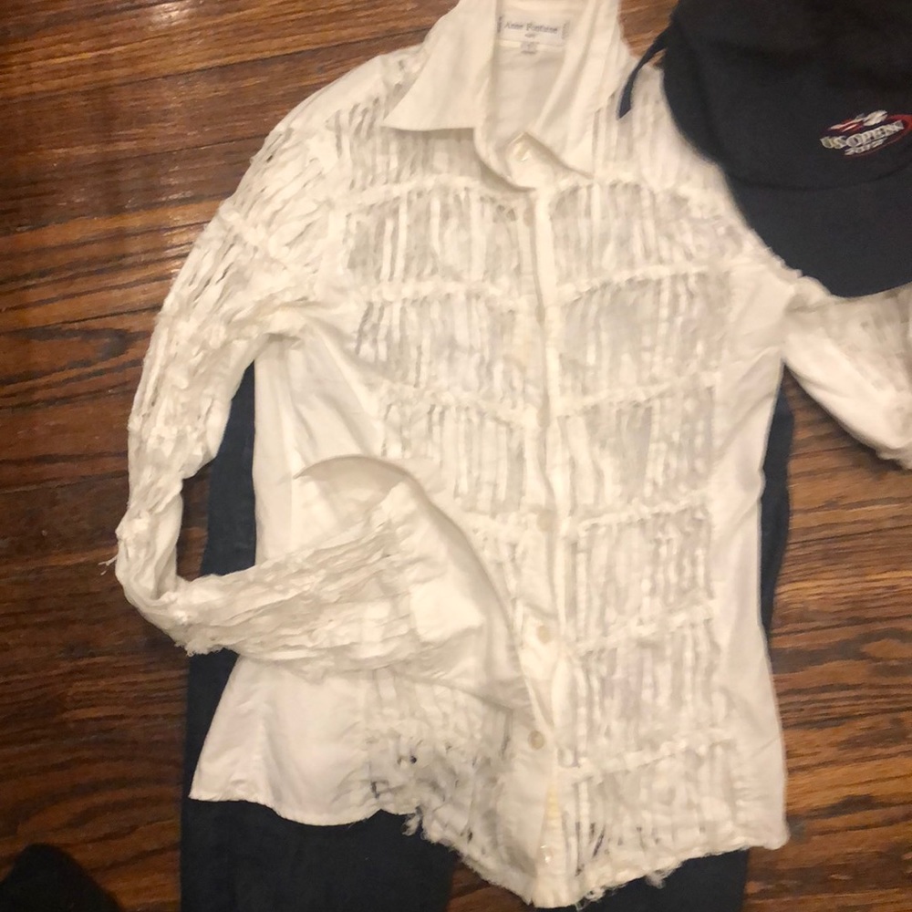 ANNE FONTAINE Classic White strip Shirt - Picture 6 of 7